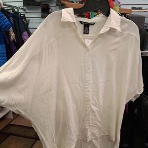 Antilia Femme White Button-Down Shirt